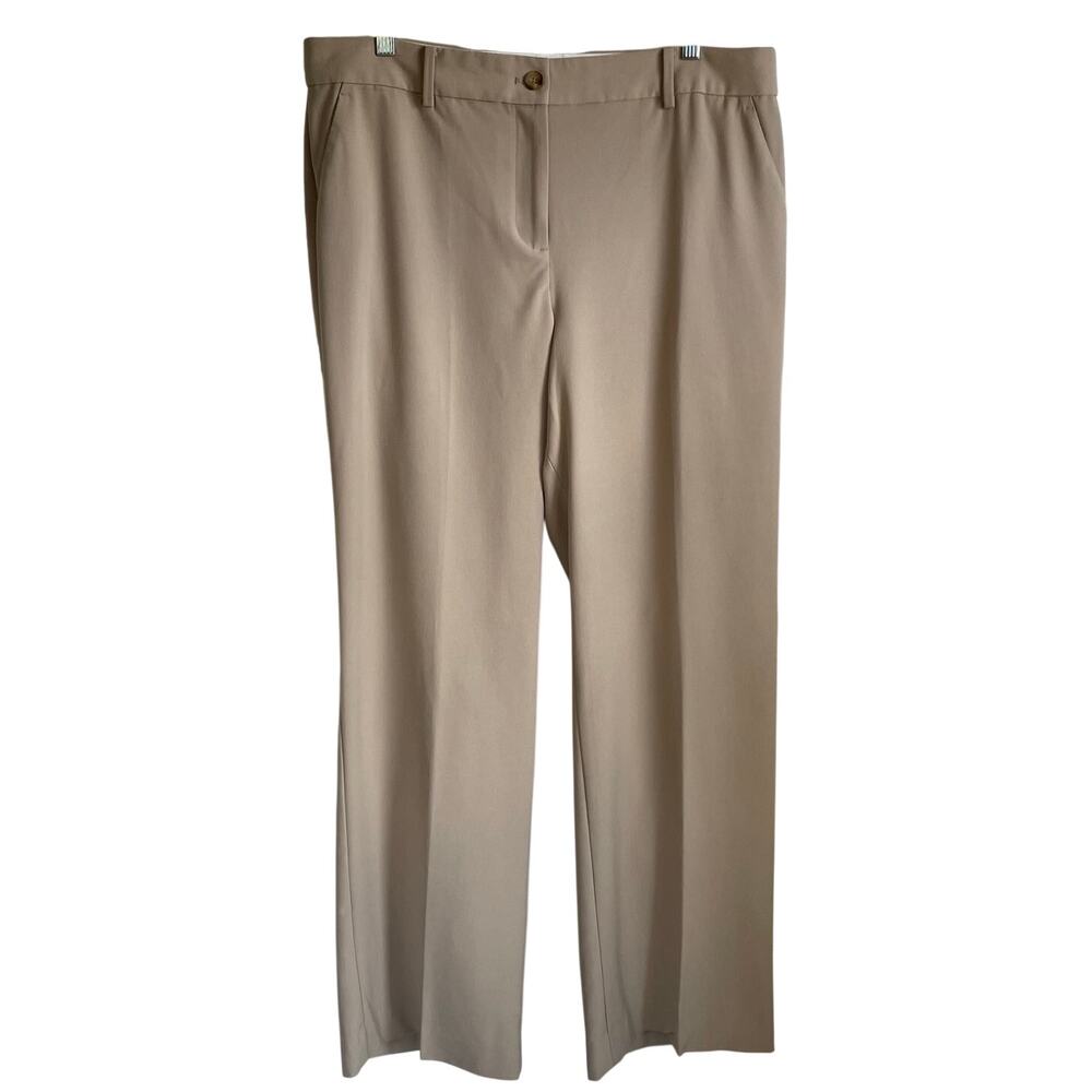 Talbots Windsor Trouser Womens Pants Sz 14 Wide Leg Career Office Neutral Staple